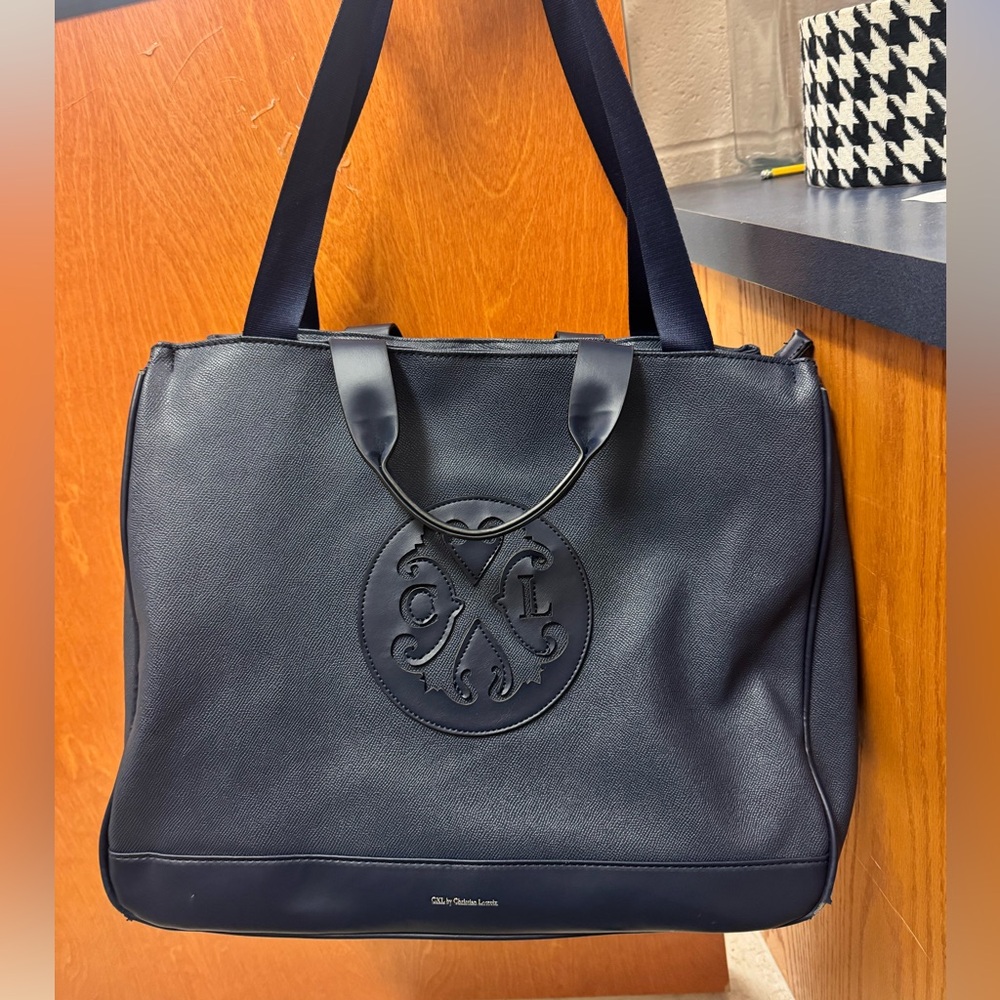 Christian Lacroix Midnight Blue Embossed Tote